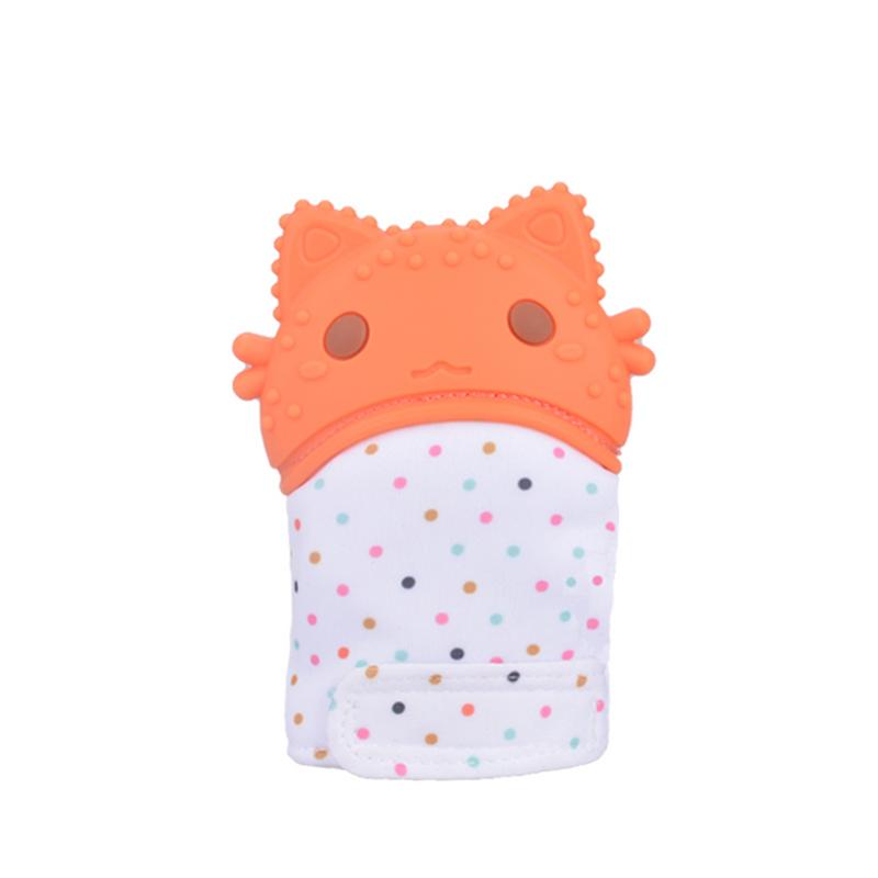 Manopla para dentición de bebé, mitones de silicona, envoltura de dulces, mordedores de sonido, guantes de juguete, juguetes a prueba de mordeduras: A