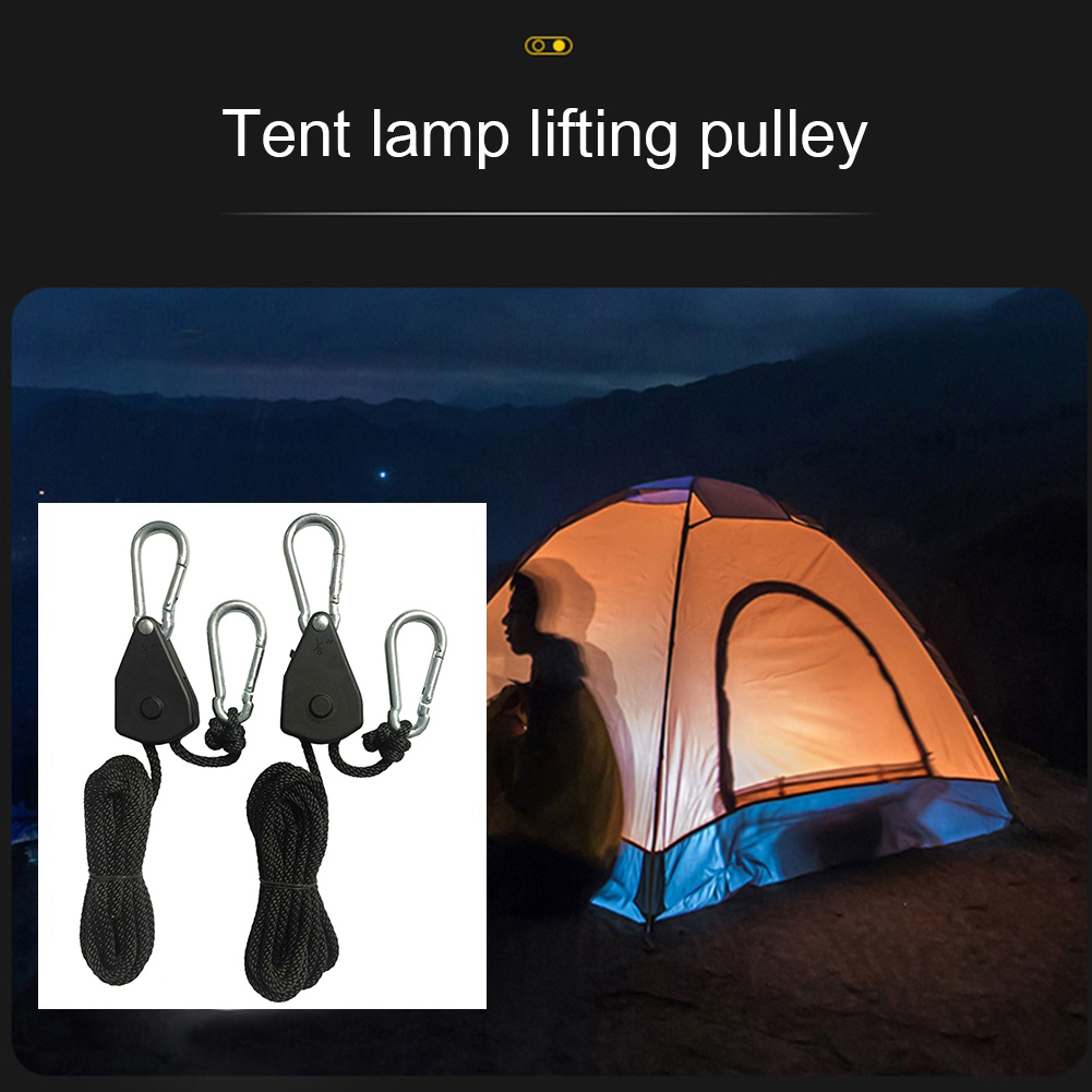 1/2/4/6/8/10/12/14/16pcs Touw Katrol 1.6M Ratel Vergrendeling Hanger Lamp Katrol Touwen Katrol Kano Boot Boog Stern Touw voor Camping