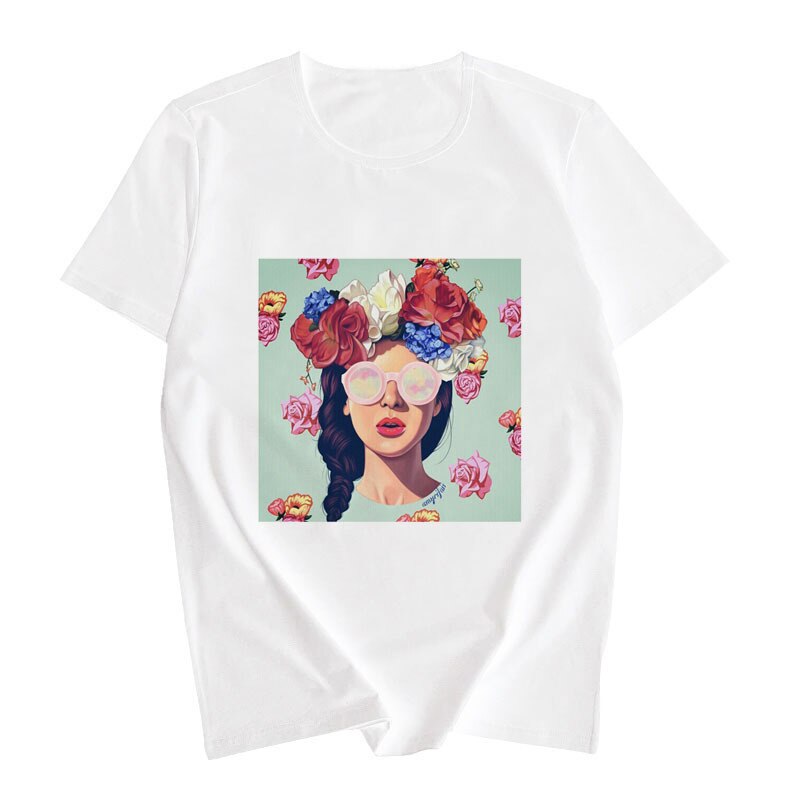 Sommer t-shirts kvinder 3 søde print t-shirt femme harajuku vogue t shirt toppe streetwear sjove t shirts kyku pige t-shirts