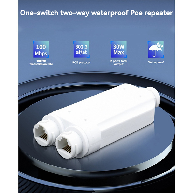 A99E-2X Waterdichte POE Repeater Extender IP66 10/100Mbps 500M Uitbreiding 48V Outdoor Voor POE Schakelaar camera