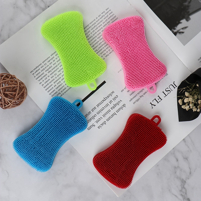 Esponja de silicone para lavar louça, panela de silicone para lavar louça e esponja, ferramenta de limpeza de cozinha