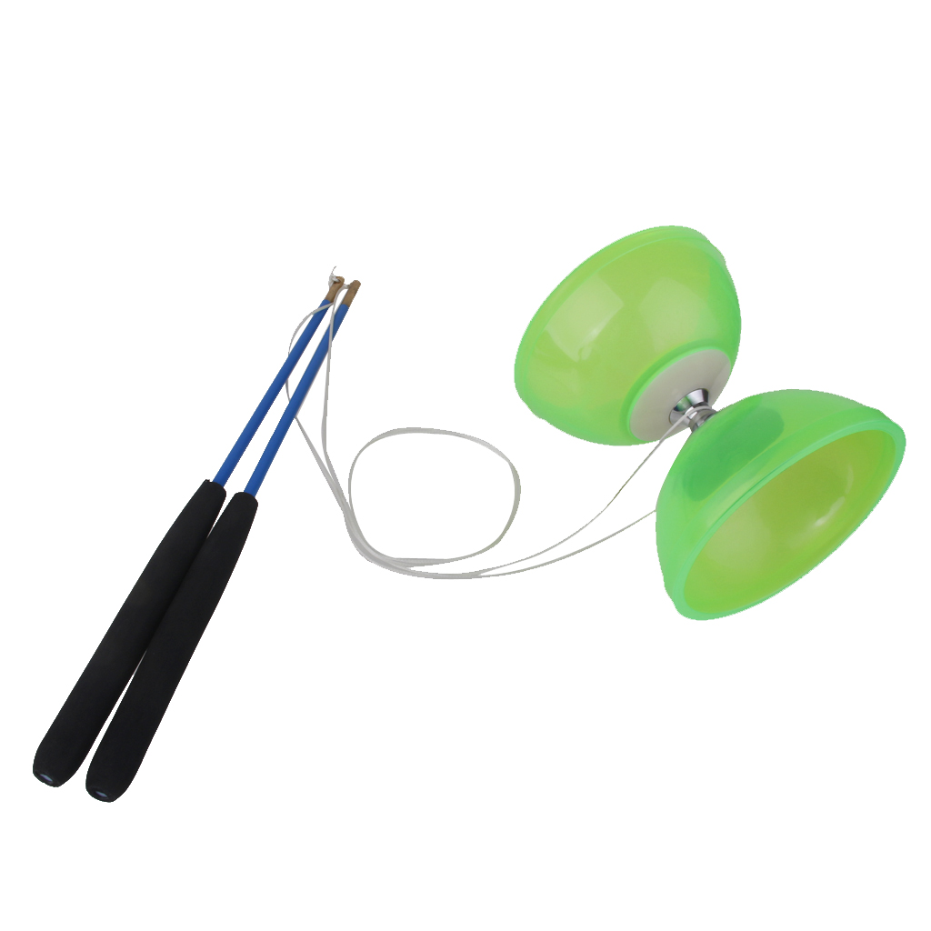 Diabolo à 5 roulements avec baguettes et jouet de jonglage à cordes-vert