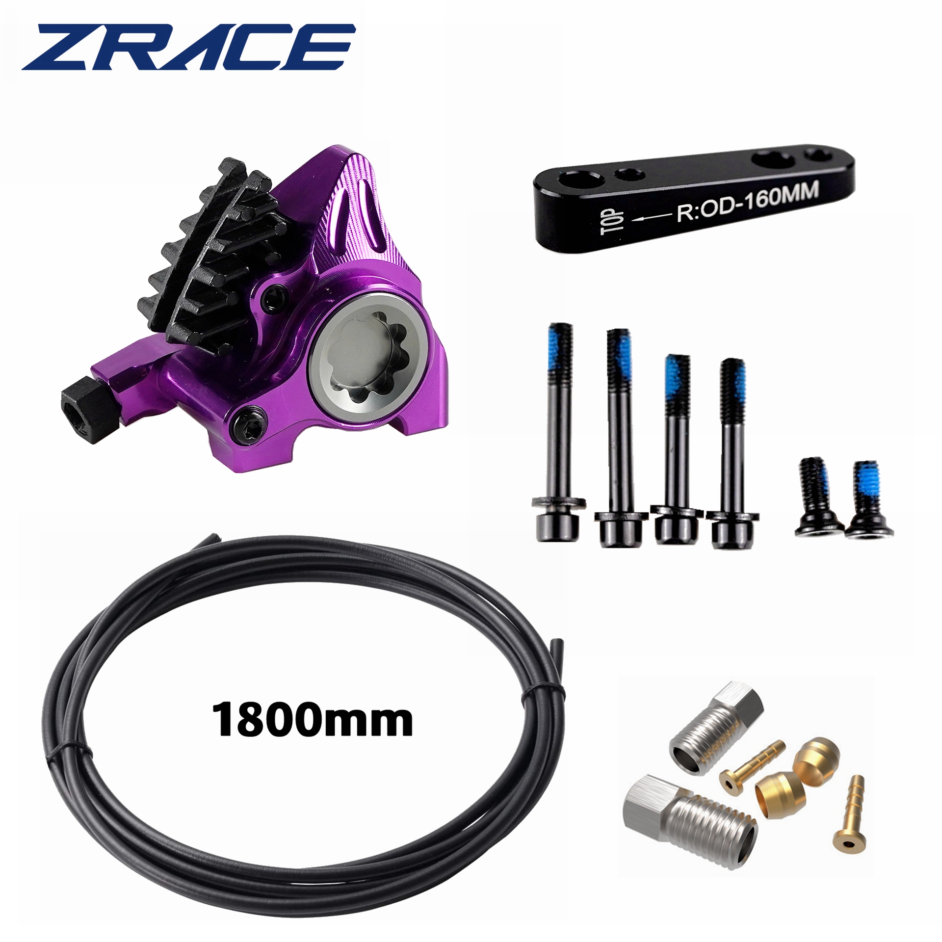 Pinza de montaje plano ZRACE XG, freno hidráulico de carretera, pastillas ICE-TECH, carrera BMX, peso ligero CNC completo: Borgoña