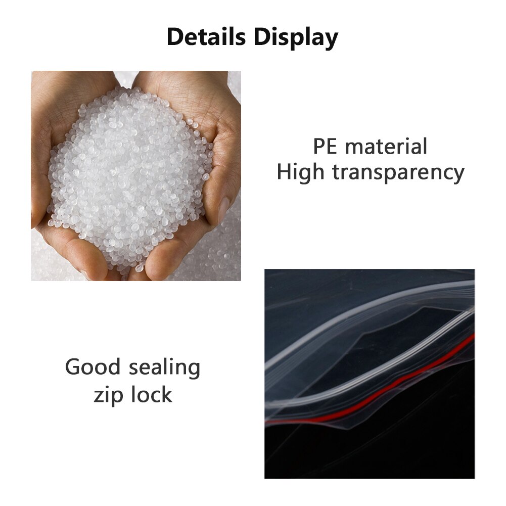 100Pcs/Lot Clear Stand Up Pouch Plastic Zip Lock Bags Zipper Transparent Nut Fruit Snack Self Seal Food Storage Package Poly Bag