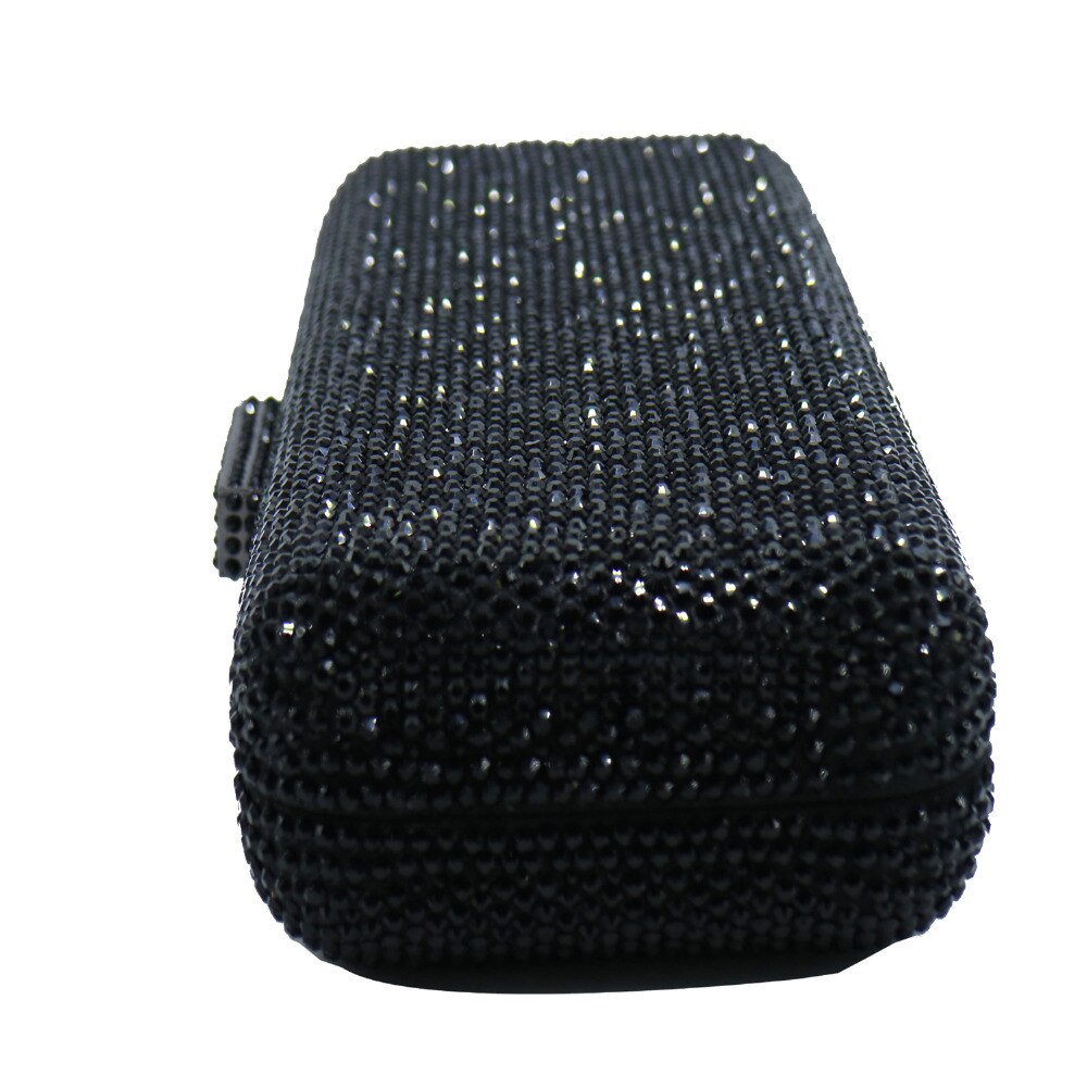 Luxury Crystal Rhinestone Evening Clutch Bags for Bridal Prom Evening Party Crystal Box Clutch Black Evening Bag