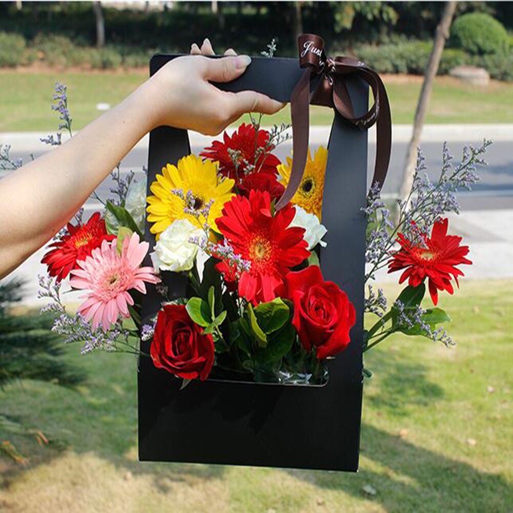 Portable Flower Basket Useful Round Florist Box Convenient Plant Boxes Multifunction Fleur Bouquet Baskets Durability Flower Box