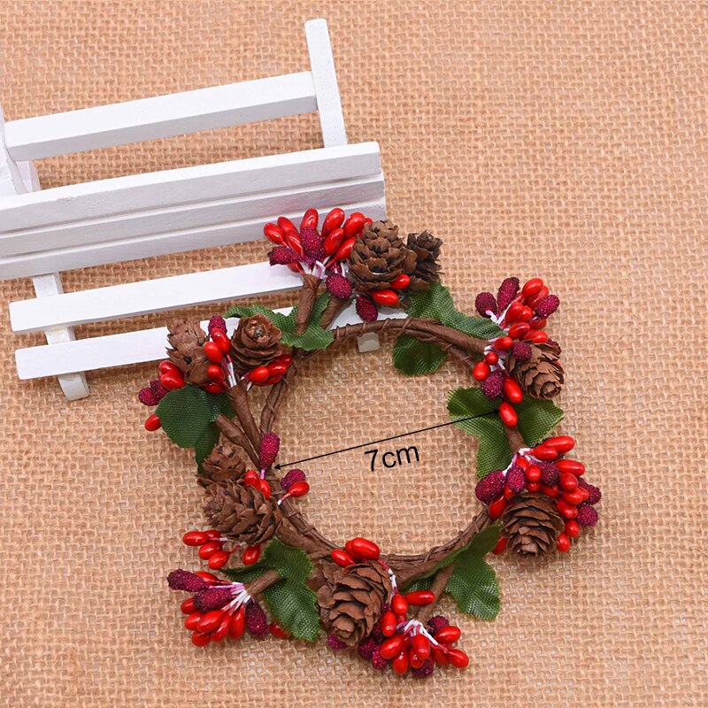 1pc 7/9cm rot Beere murmeln Kranz Kleine Künstliche Pflanze Blume Girlande Weihnachten Dekoration Für Heimat DIY hochzeit Party Dekor: 1pc 7cm A