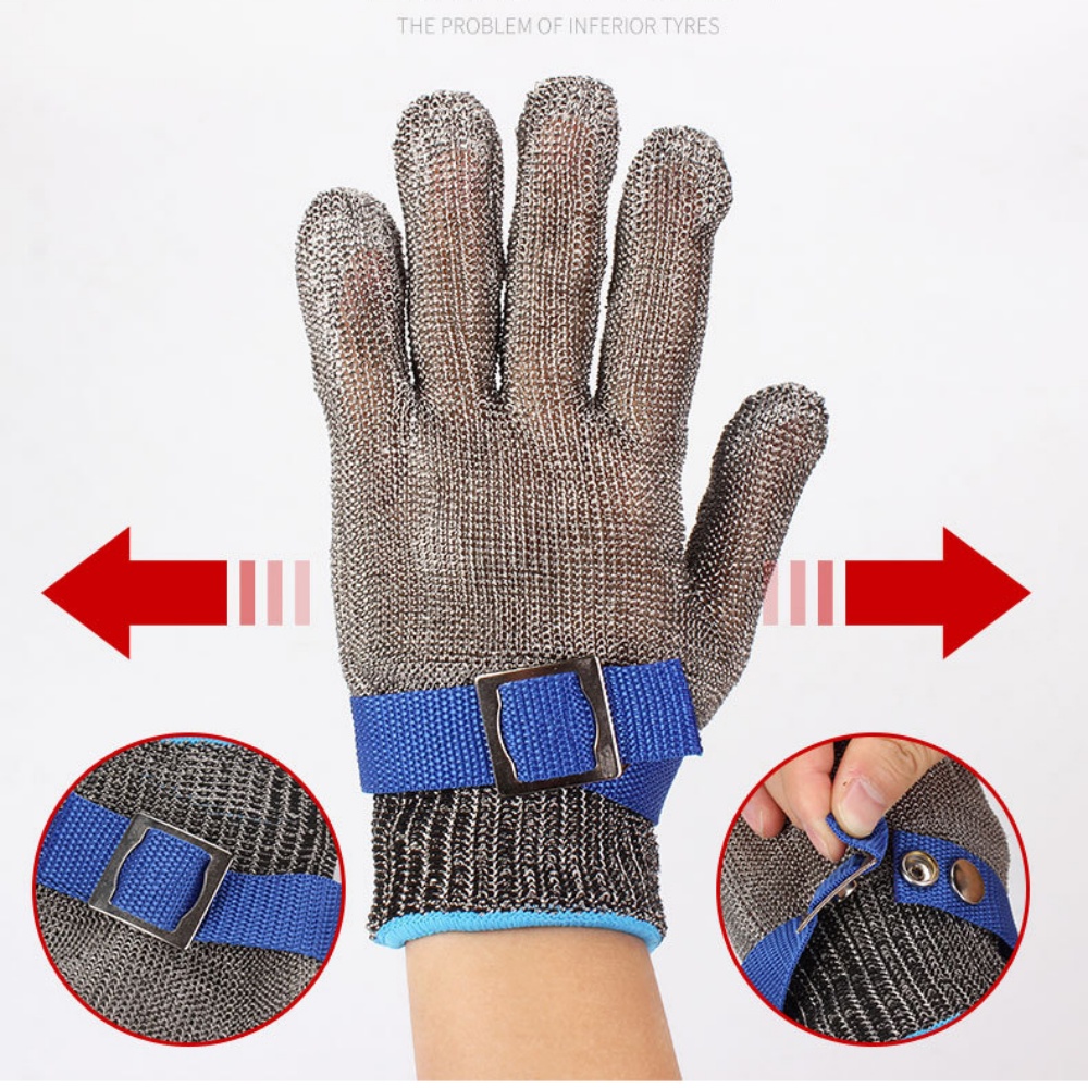 Edelstahl-Handschuhe, schnittfest, sicher, schnittfest, Handschutz, Metall-Fleisch-Mesh-Handschuh zum Schneiden von Metzger, Fleisch, Handschutz