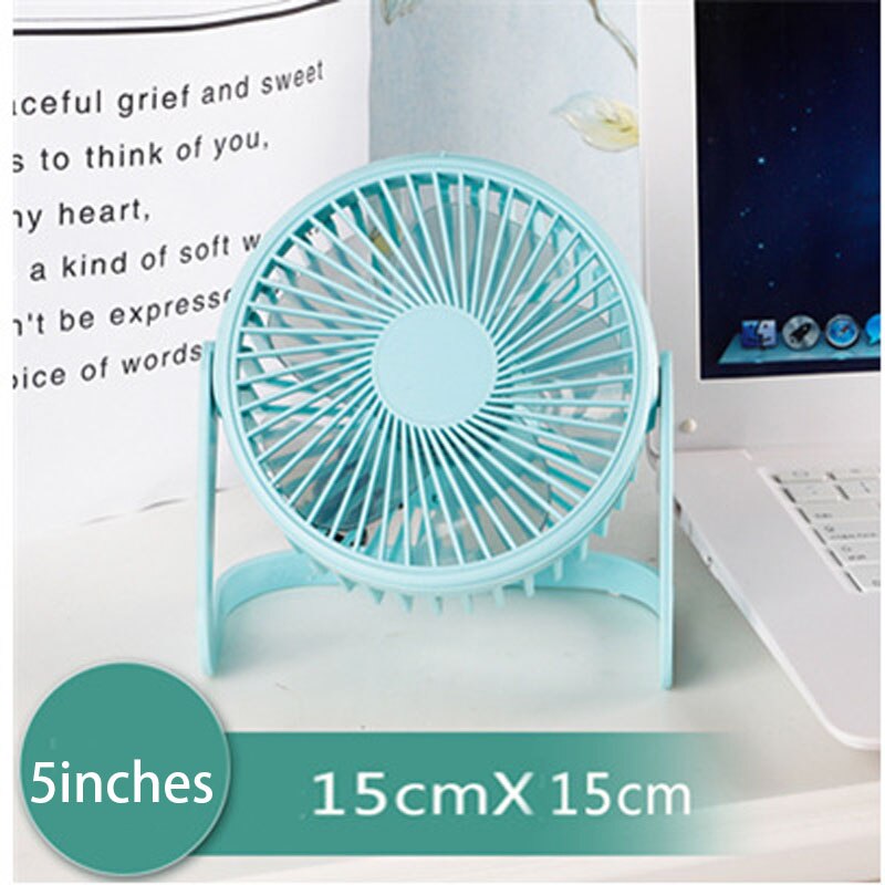 2022 USB Fan 5 Inch 6 Inch 8 Inch Small Fan Office Desktop Electric Fan: Blue2 5inch