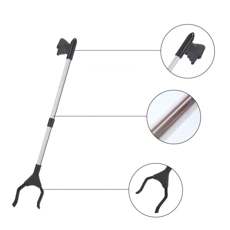 Folding Household Garbage Picker Alloy Trash Grabber Waste Leaves Pick Cleaning Up Clip Garden For Garden Tool Tool Yellow: black