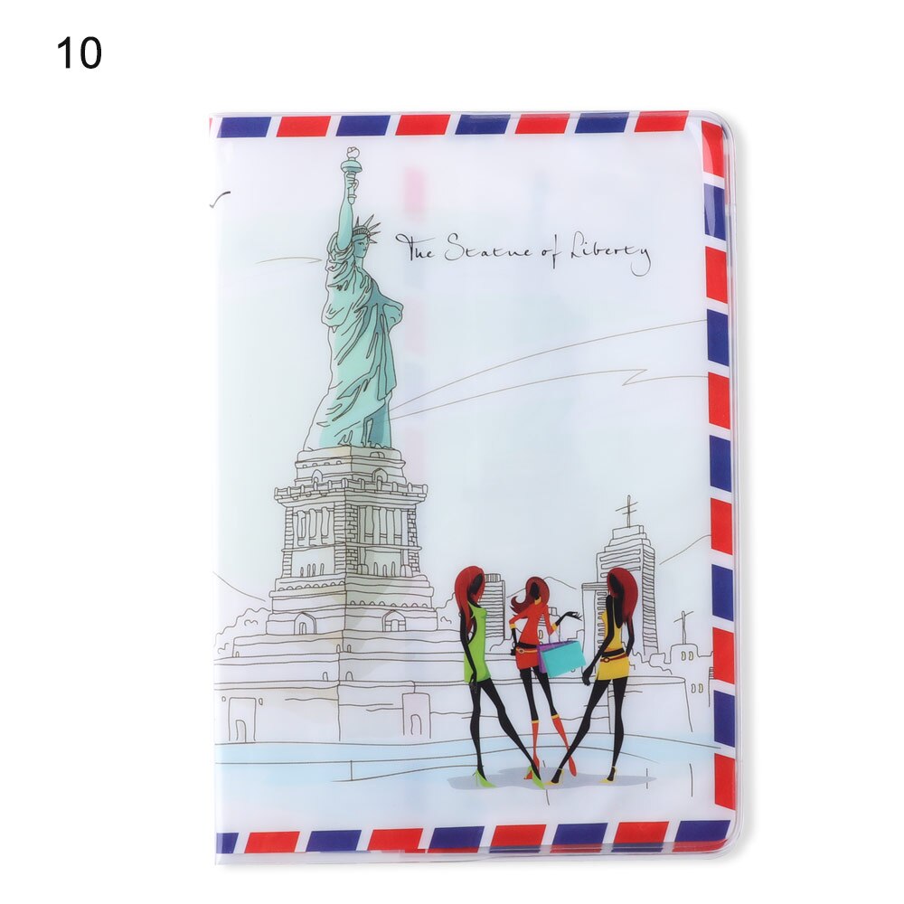 1Pc Passport Cover Card ID Holders Women Men Travel PVC Document Folder Passport Package Eiffel Tower Passport Holders: 10