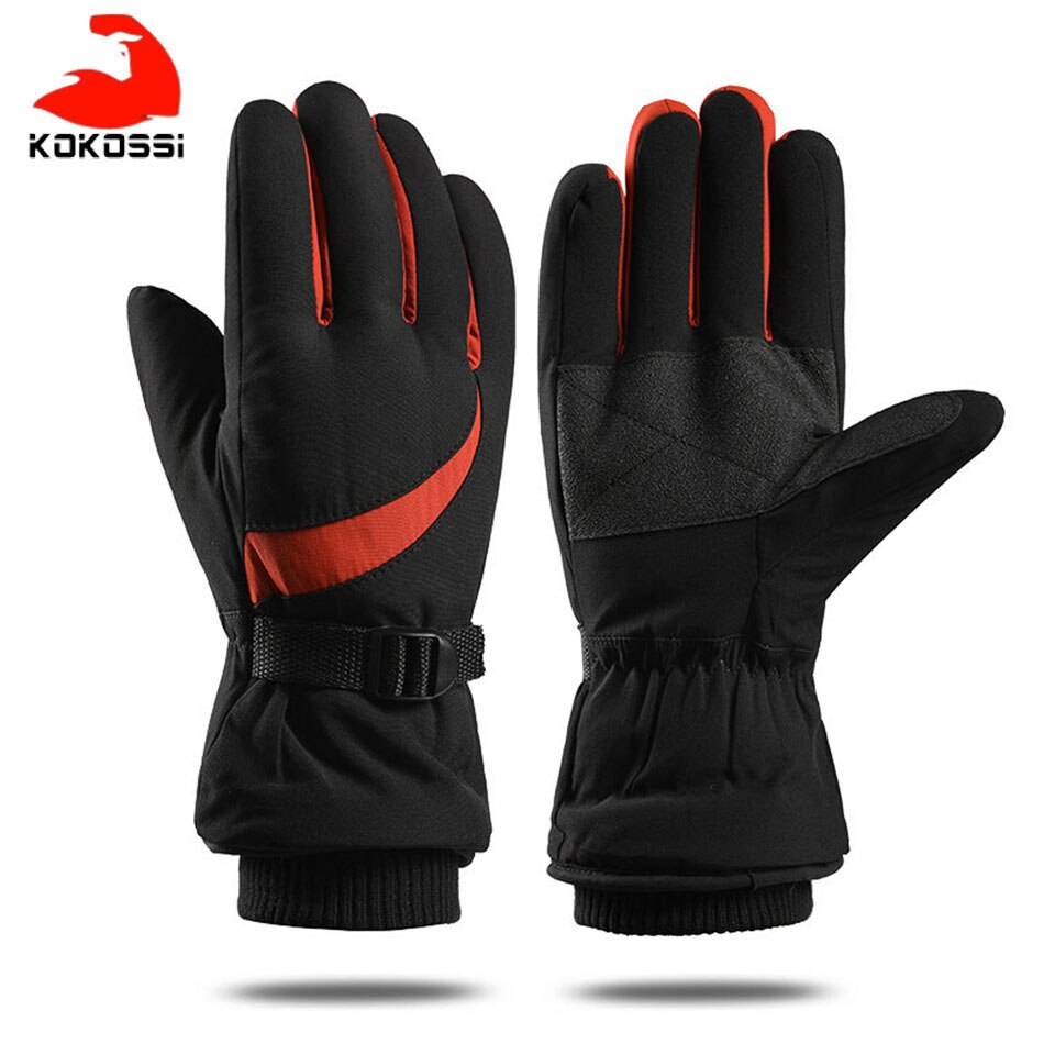 Kokossi Ski Handschoenen Mannen En Vrouwen Winter Warme Handschoenen Waterdichte Snowboard Handschoenen Motorrijden Ski Sneeuw Windstopper Handschoen: Type B--Orange