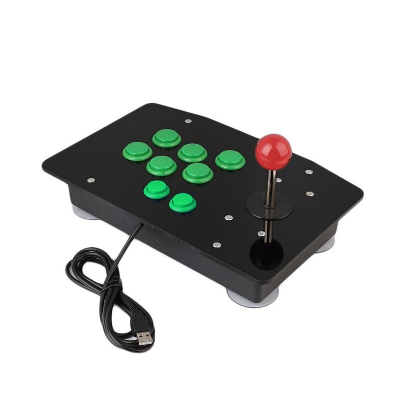 8 Buttons Acrylic Zero Delay Arcade Fighting Stick USB Wired Computer Gaming Joystick Game Rocker Controller For PC Desktops