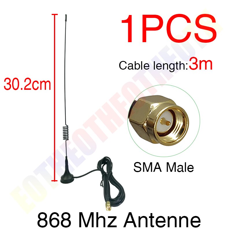 868Mhz Antenna 900 - 1800 Mhz GSM 3G 5dbi SMA Male IOT 300cm Cable 868 mhz 915 mhz antena Sucker Antenne base magnetic antennas: 1pcs 30.2cm