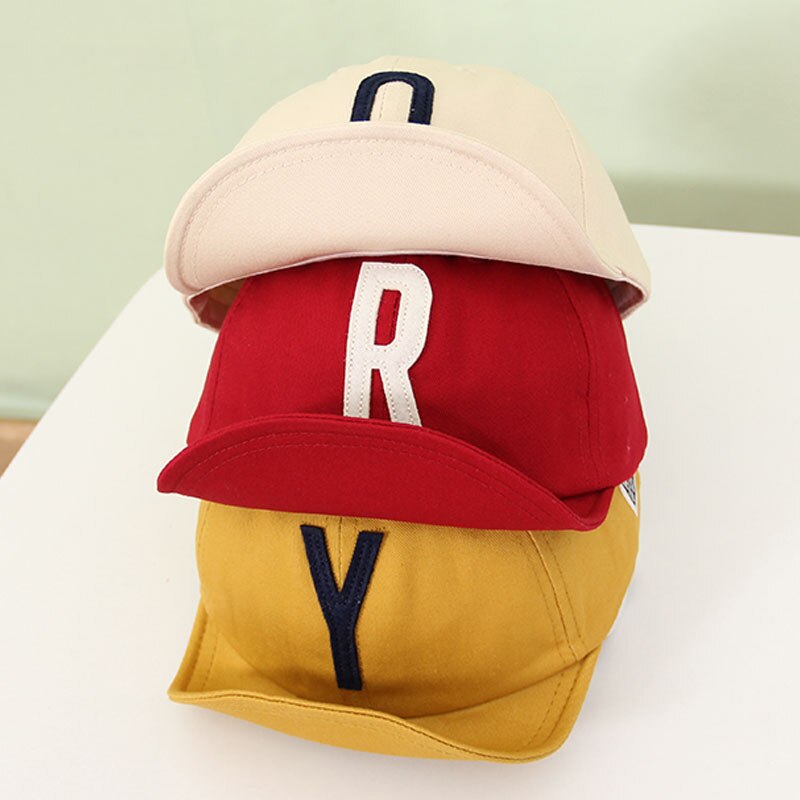 Casquette de Baseball avec lettres pour bébé, couleur unie, à bord souple, pour garçon et fille, chapeau de soleil, Snapback, Hip-Hop, printemps et été