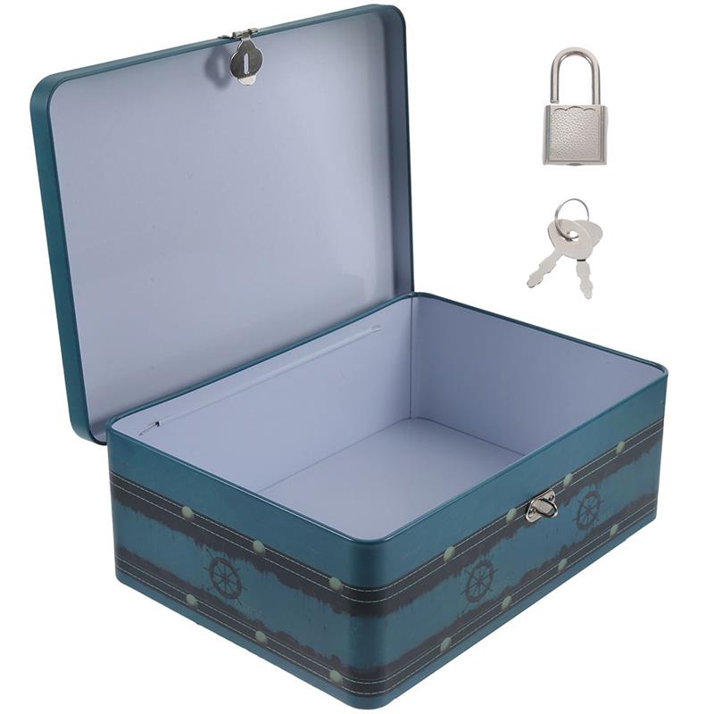 Opbergdoos Blikken doos Blik Sieradencontainer Bin Geneeskunde Desktopdozen met slot