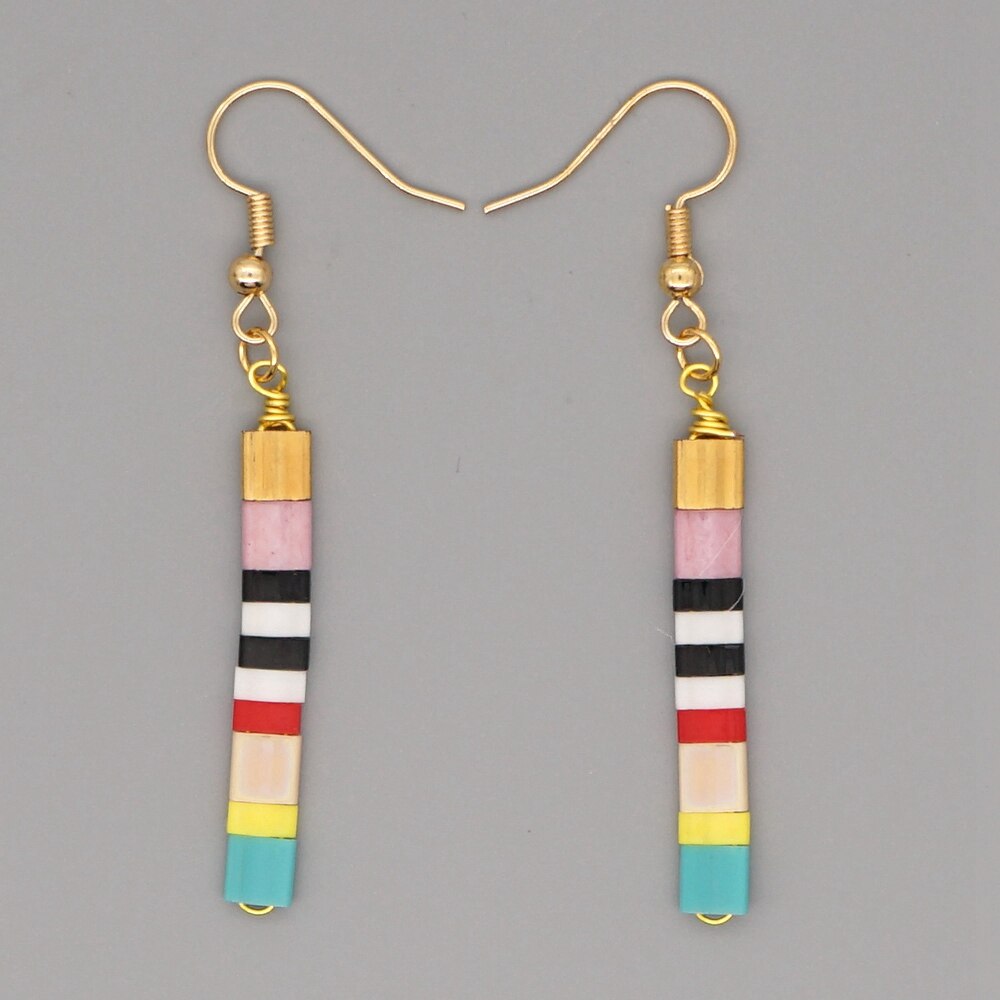 Go2boho Boho kolczyki dla kobiet Rainbow Tila kolczyki z koralików biżuteria Miyuki kolczyki z koralików biżuteria czeski Pendientes prezent: TLE200010F