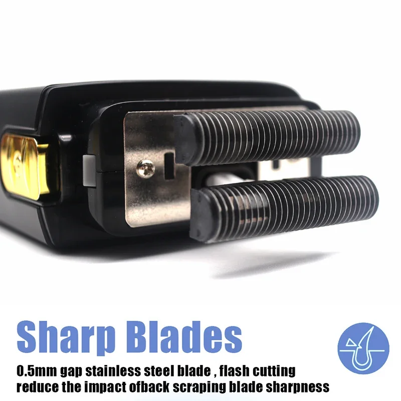 Afeitadora eléctrica para hombres, cuchillas de doble lámina de corte de 0mm, cabezal flotante de alta velocidad de 8200RPM, Ideal para barbería