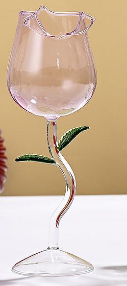 Valentine's Day Romantic Rose Wine Cup Glass Goblet Crystal Champagne Cup: Pink