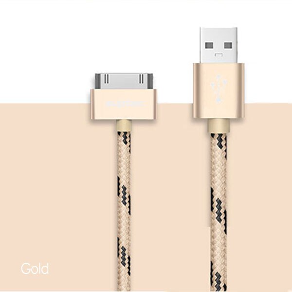 Suptec voor iphone 4 4s 3gs 3g ipad 1 2 3 ipod nano touch 30- pins usb-kabel snel opladen originele opladeradapter datasynchronisatiekabel: Goud / 100cm