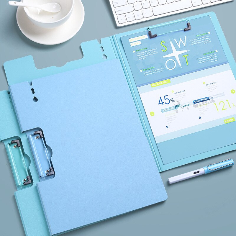 Retro Single-Double Clip Morandi A4 File Folder Writing Board Organizer for Documents Diary Planner Office Stationery Storage