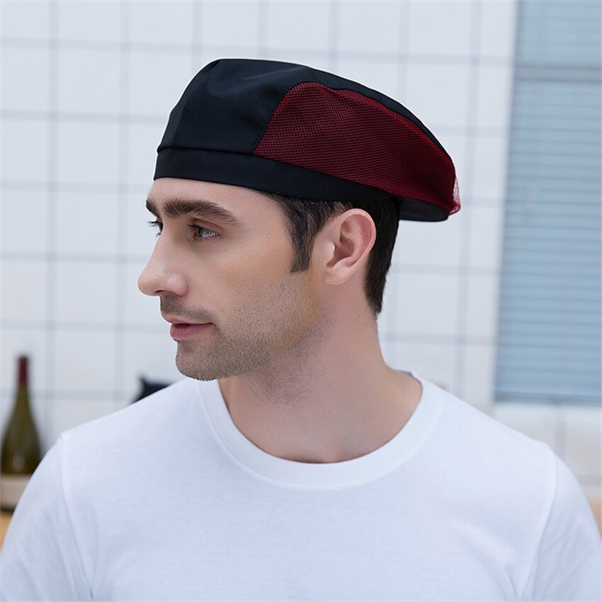 Chapeau de Chef pour Service alimentaire, 9 couleurs, uniforme de travail de Restaurant, casquette en tissu élastique avec impression de piment, chapeaux de cuisinier 54-56CM