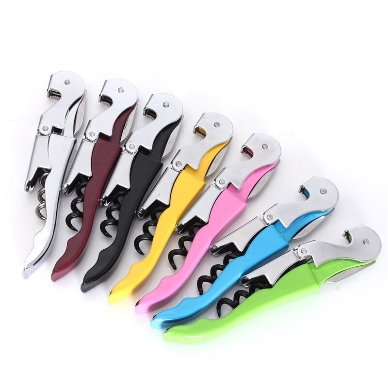 1pc Portable Wine Screw Corkscrew Opener Handle Multifunction Wine Champagne Bottle Cap Opener Bar Kitchen Tools