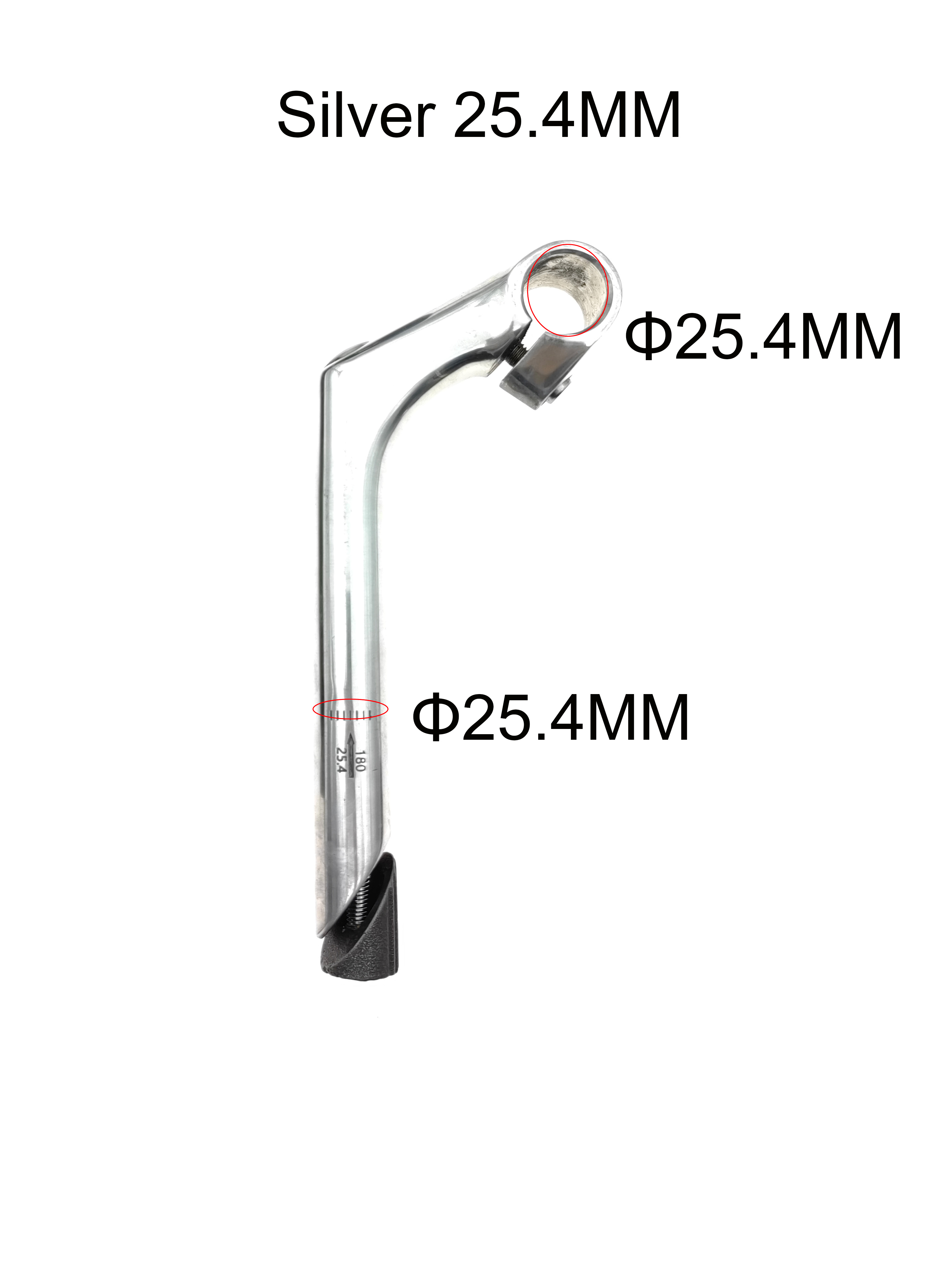 Fietsstuurpen E-bike Aluminium Zwanenhals Stuur 80mm * 25.4mm * 22.2mm * 180L Fietsaccessoires: YELLOW