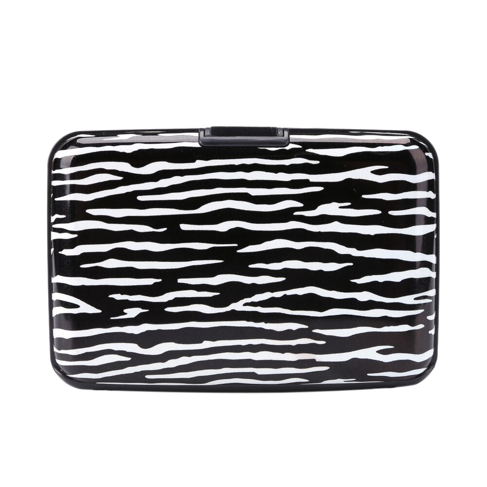 Kreditkarte Tasche Halfter RFID Aluminium Zebra Ebene aufbringen Brieftasche Frauen Männer Metall Geschäft Bank Karte Schutz fallen Geldbörse: B