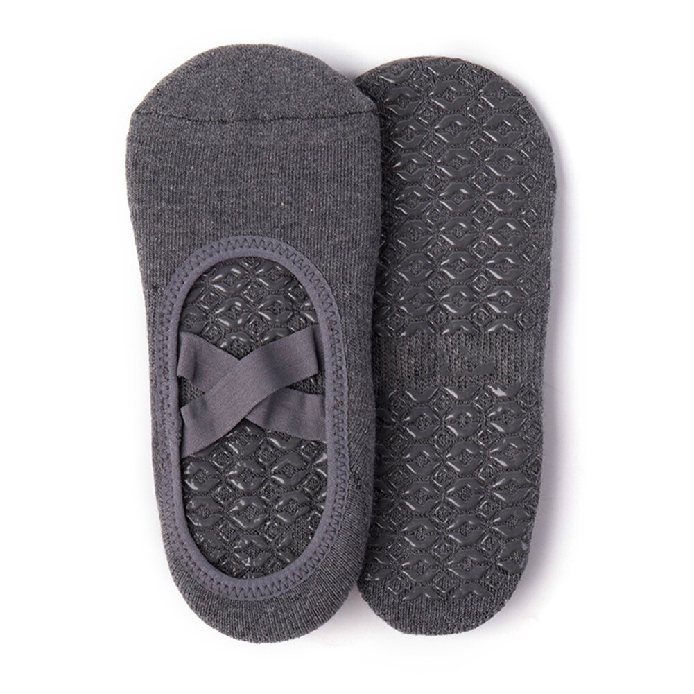 Yoga Sokken Vrouwen Antislip Grips Pilates Sport Bandage Dans Sokken Schoenen Buik Naadloze Meisjes Ballet Dans Sokken: Grey 1 Pair