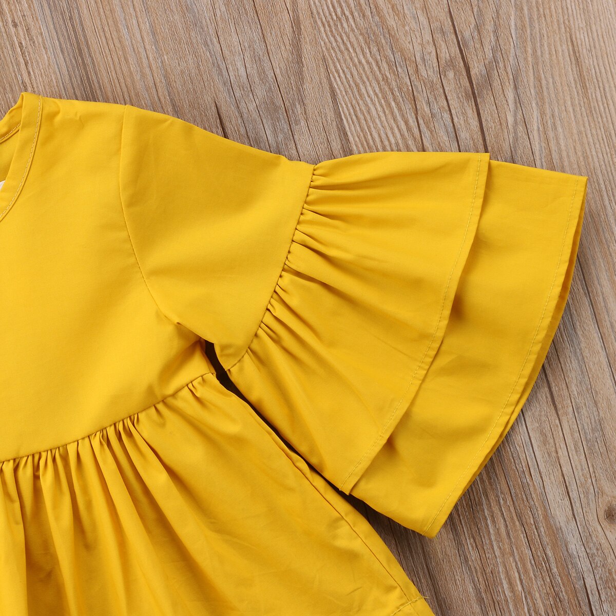 Peuter babymeisjes kinderblouse shirt ruches flare lange mouwen katoenen topjes kleding outfits schattig casual herfst pure kleur