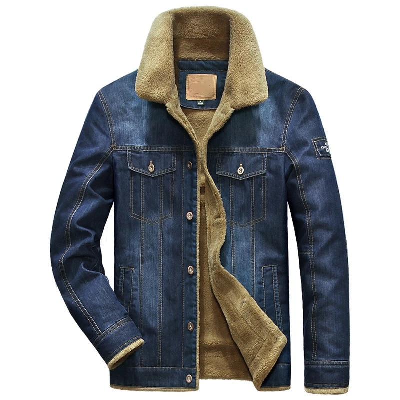 Merkki denim takki miesten talvi tuulitakki lämmin miesten takki päällysvaatteet farkut takki miesten monitaskuiset cowboy-vaatteet plus koko m -6xl
