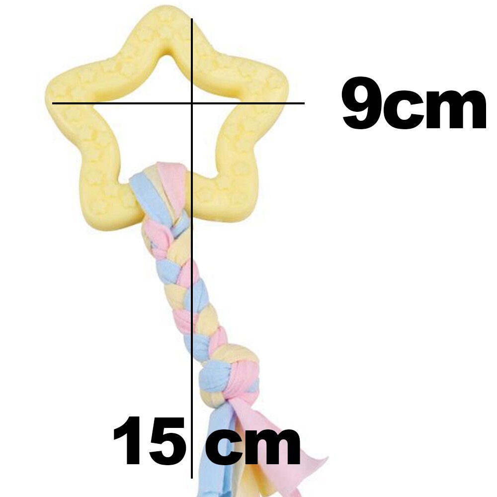 Macaron Rubber Dog Chew Toys Bone Shape Dog Chewing Toys for Large Small Dogs Teeth Clean Interactive Large Puppy Dogs Ball Toy: Yellow 2