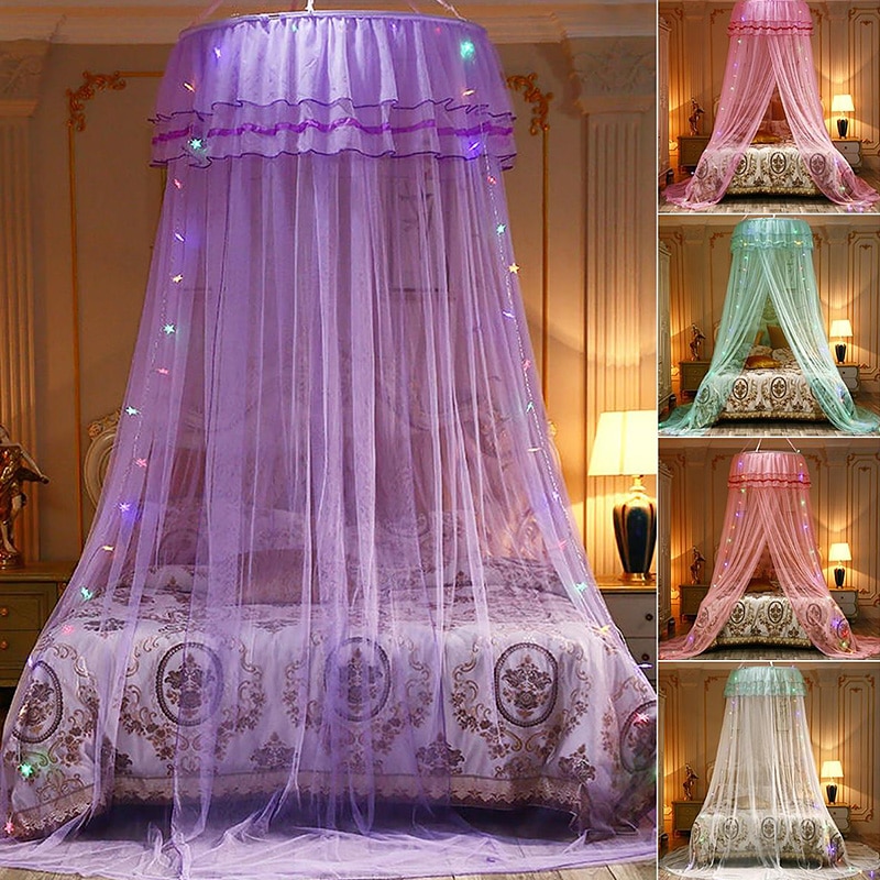 Klamboe Voor Tweepersoonsbed Single-Deur Dome Opknoping Bed Gordijn Prinses Mug Bed Netting Canopy Kamer Decoratie