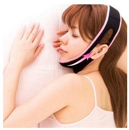 Gezicht Slanke V-Lijn Tillen Riem Vrouwen Afslanken Chin Cheek Slim Lift Up Masker V Gezicht Lijn Riem anti Rimpel Strap Band Gezicht Schoonheid: black pink