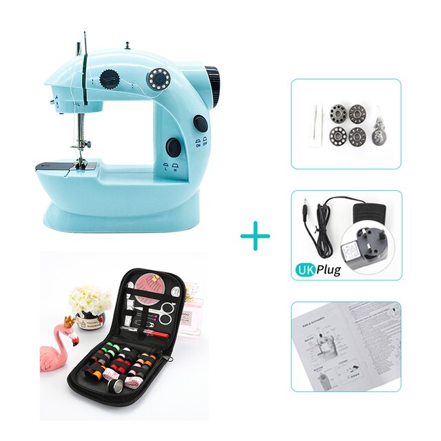Booksew Mini Sewing Machine Portable Cutter Foot Pedal Straight Line Hand Table Night Light Two Thread Electric Winding Mending: 02-Z3-UK