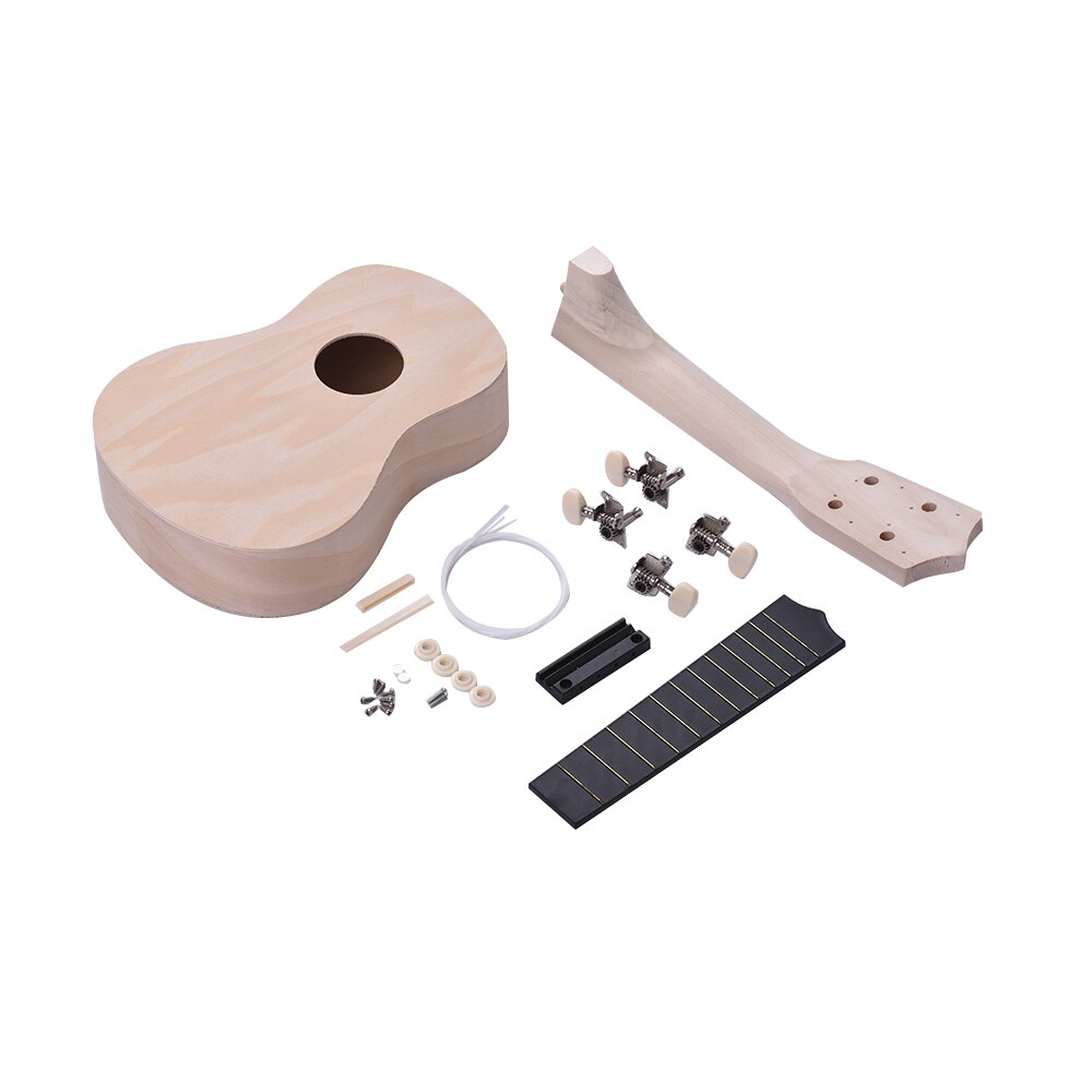 Muslady-Ukelele Soprano de madera de caoba, 21 pulgadas, con bolsa de transporte, sintonizador de cuerdas, púas de celuloide,: DIY Basswood