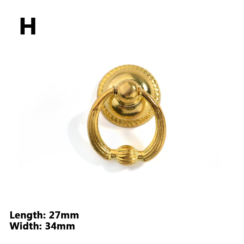 Tiradores de bronce de anillo Retro, armario de pomo de un solo orificio, perillas de muebles, tirador de cajón de tocador de armario: 8