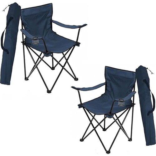 Bofigo 2 Stuks Camping Klapstoel Tuin Stoel Picknick Strand Balkon Stoel Blauw