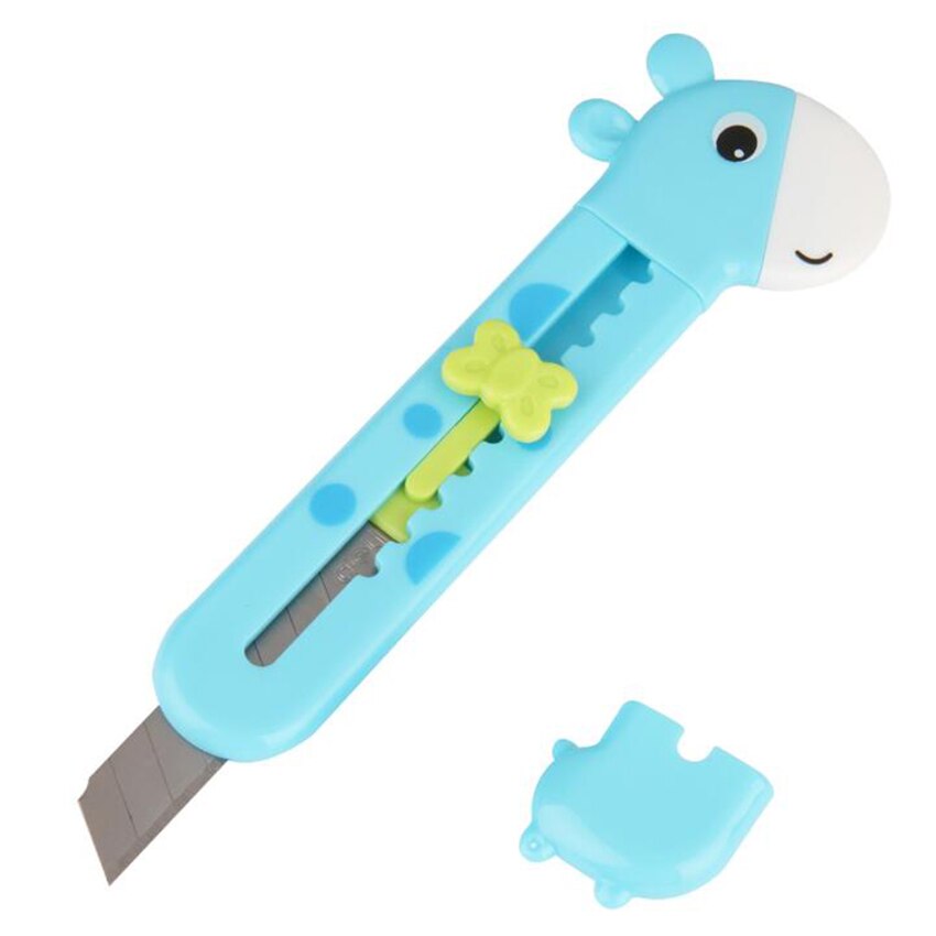 1PC Lovely Small Giraffe Paper Cutting Knife Letter Opener Box Cutter Plastic Utility KnifeSchool Chancery Stationery Supplies