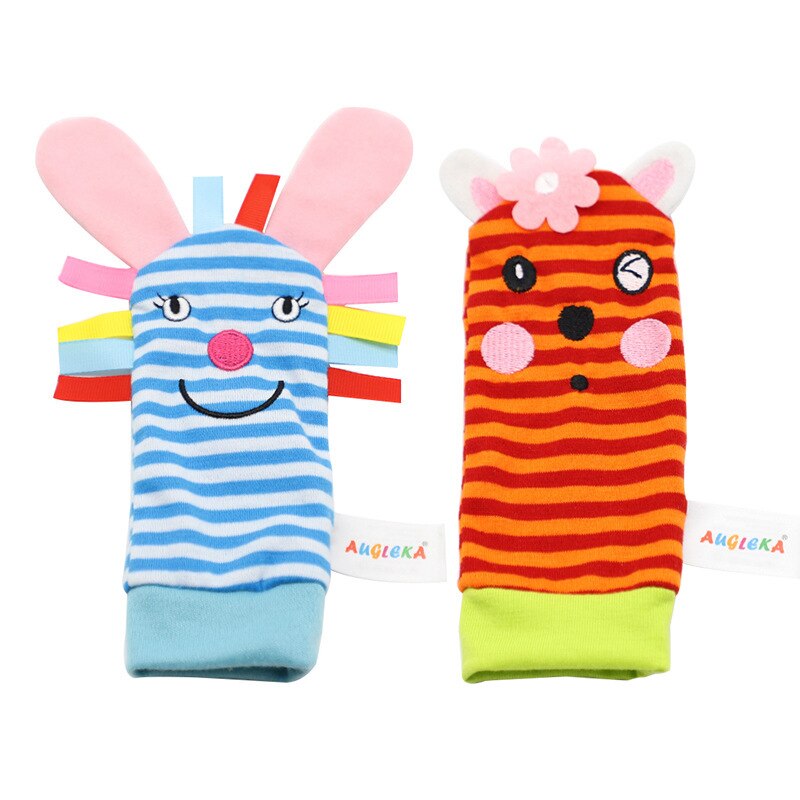 Baby Rattle Toys Garden Bug Wrist Rattle and Foot Socks Animal Cute Cartoon Baby Socks Rattle Toys: 06Socks