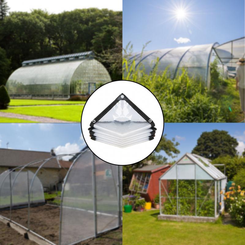 2X2m 2X3m 2X4m 2X5m 2X6m 3X3m 3X4m Transparante Regendicht Schaduwdoek Dekzeil Lichtgewicht Waterdichte Tarp Cover Tent Onderdak
