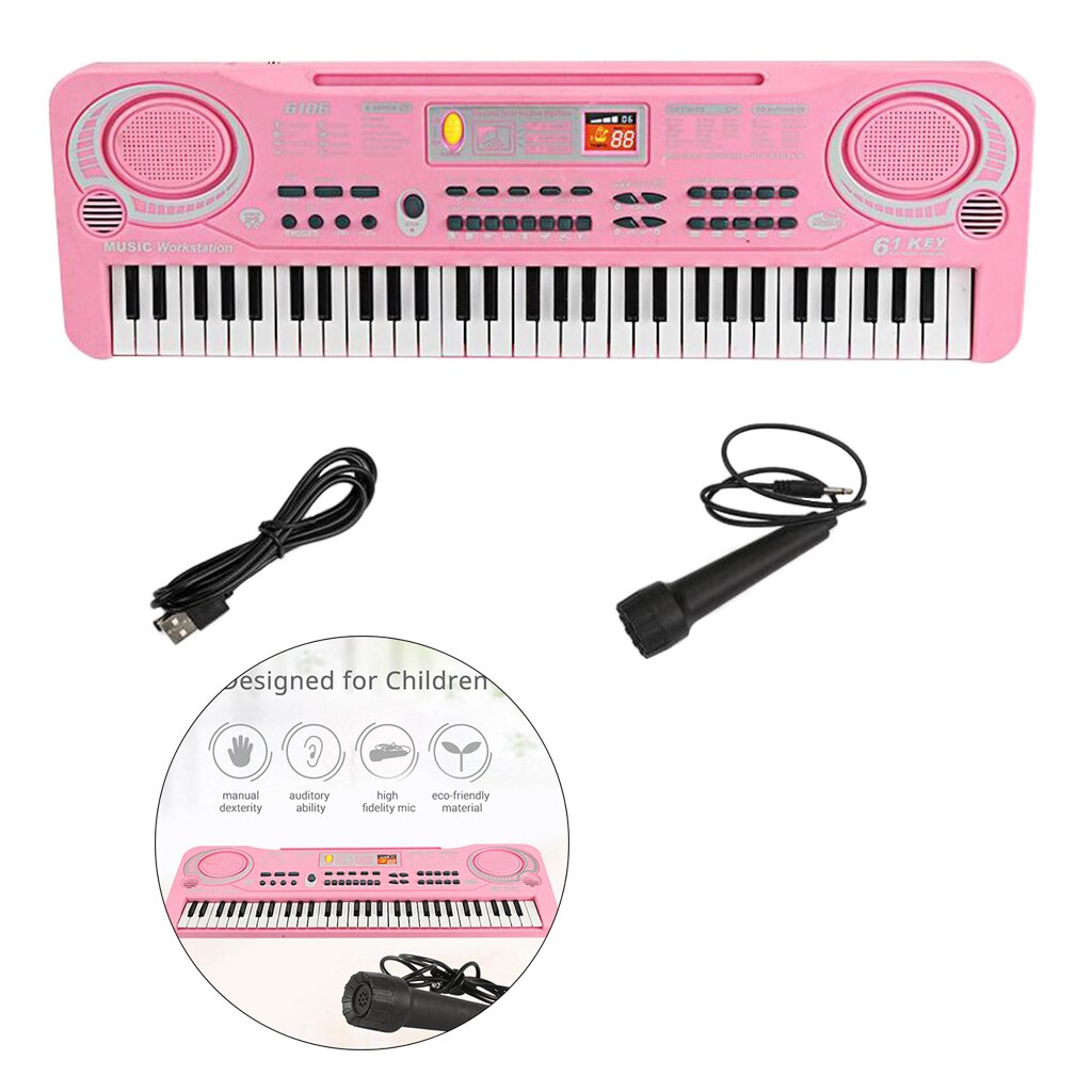 Elektronische Orgel W/Mic 61 Toetsen Usb Digitale Keyboard Piano Speelgoed Voor Kinderen