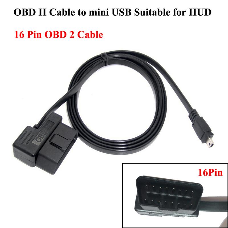 ActiSafety OBD II OBD 2 To Mini USB Universal Connecting Cable For HUD5.5 HUD Headup Display