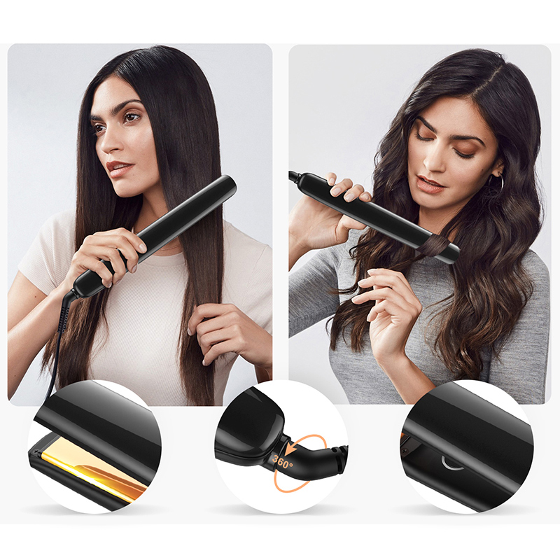 Lisseur de cheveux en céramique 2 en 1, pince plate de , fer à friser et outil de coiffure