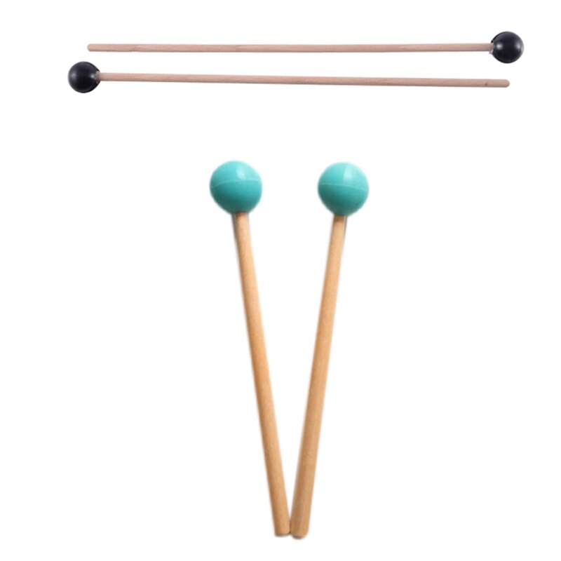 2 stück weiche gummikopfschlägel mit holzgriff für glockenspiel, xylophon und andere musikinstrumente