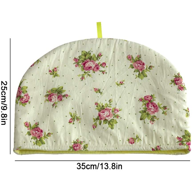 Floral Print Tea Cozy 100% Cotton Tea Cover Teapot Dust Cover Insulated Kettle Cover Keep Warm Breakfast Warmer Home Decorative