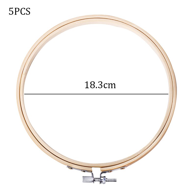 5 sizes Wooden Embroidery shed circle Cross-Stitch Frame Hoop Circle Jewelry Making DIY hand Craft Sewing Needwork Tool 5pcs/lot: 18.3cm-5pcs