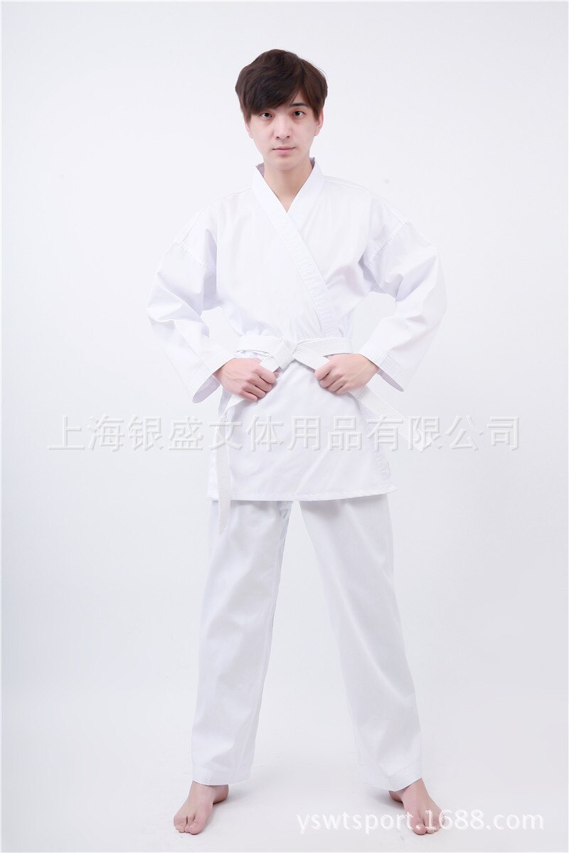 Maestro Taekwondo Dobok entrenadores desgaste adulto blanco de manga larga maestro uniformes taekwondo maestro uniformes