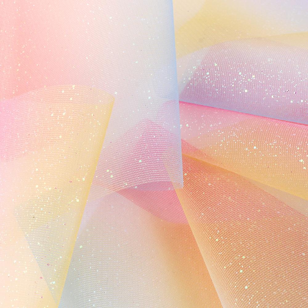 Vores varme regnbue glitter tyl ruller diy tutu nederdel organza stol skærf sløjfe bryllupsfest bånd enhjørning fødselsdag dekoration